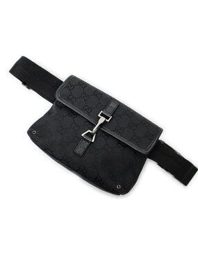 Gucci Small Waist Pouch Black GG Canvas